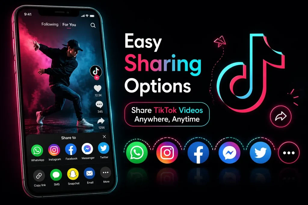Easy sharing options in tiktok